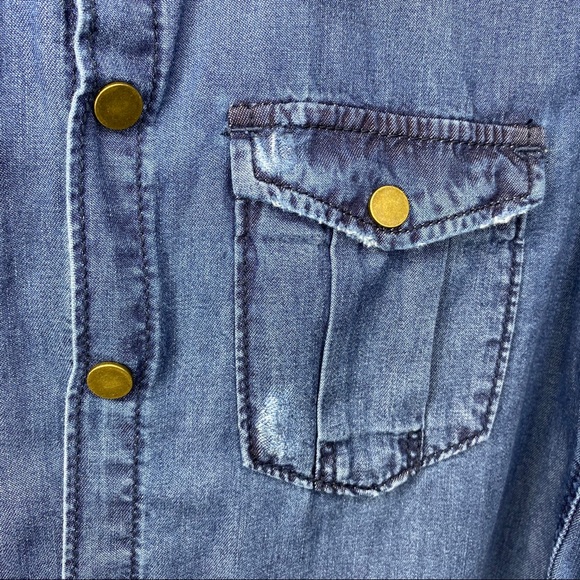 Blank NYC Maddie denim boyfriend button up Girl XL - Picture 5 of 9
